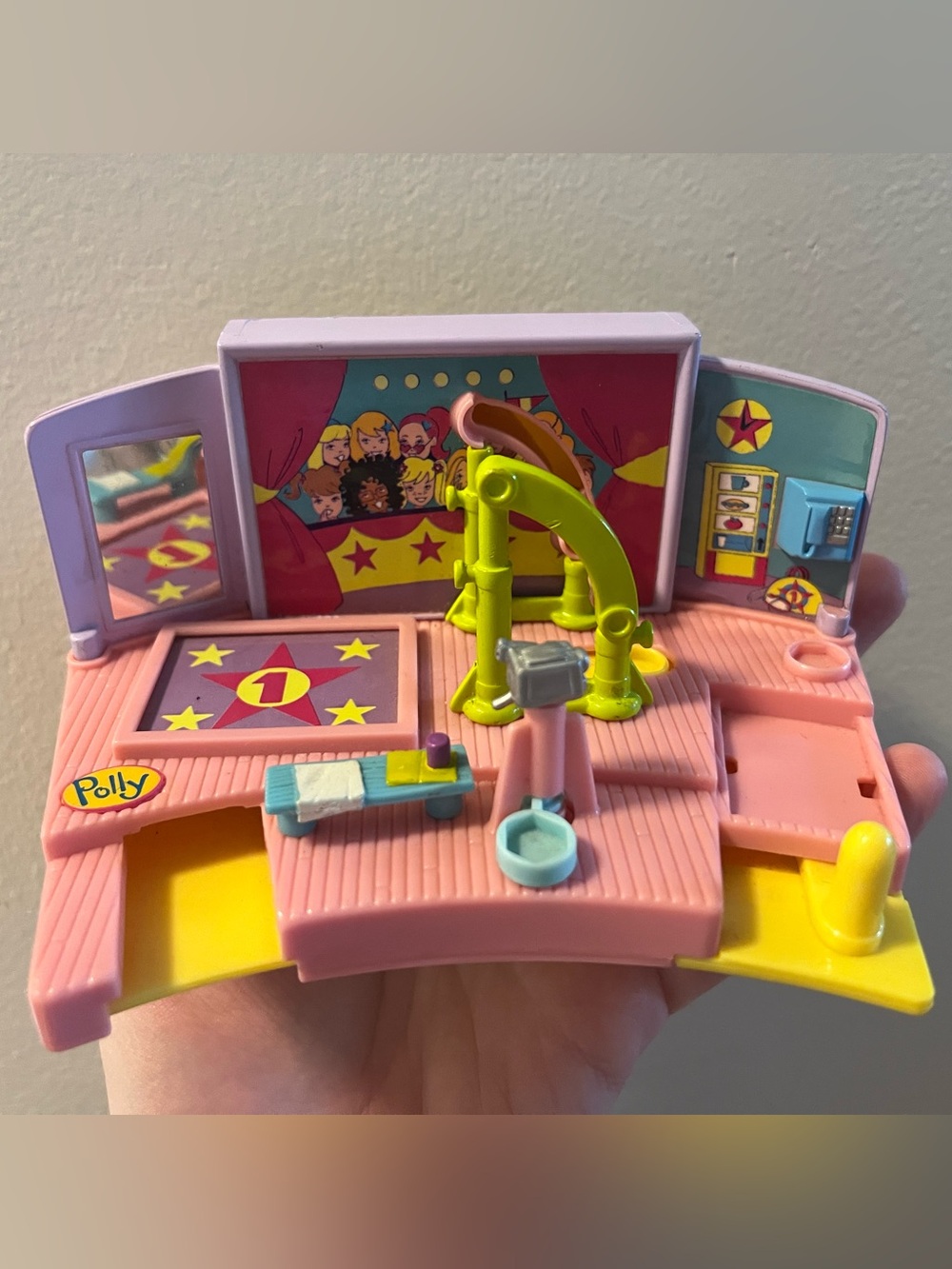 1999 Polly Pocket Uneven Parallel Bars Gymnastic Magnetic Magic (Incomplete)